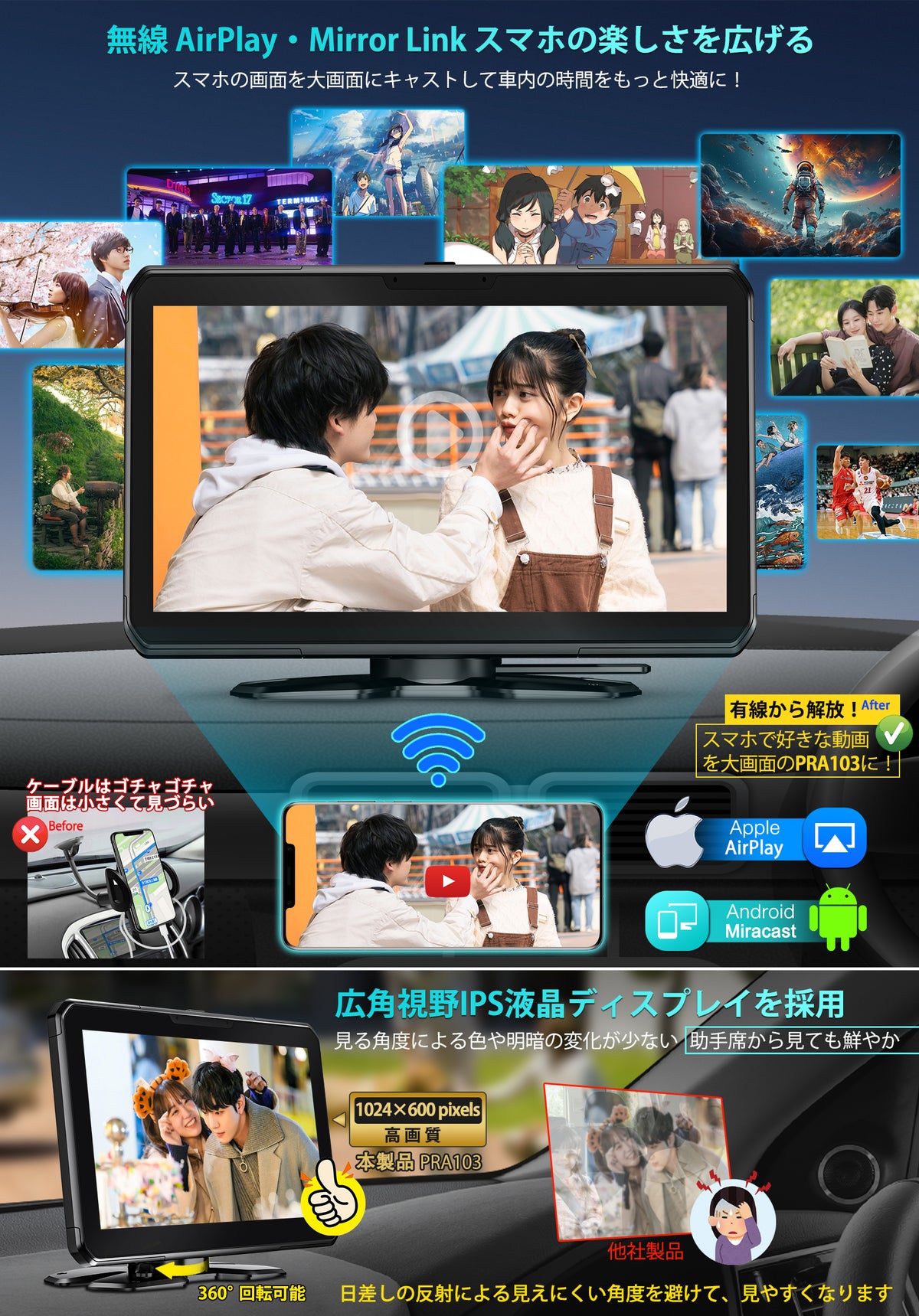 PRA103 ポータブルディスプレイオーディオ