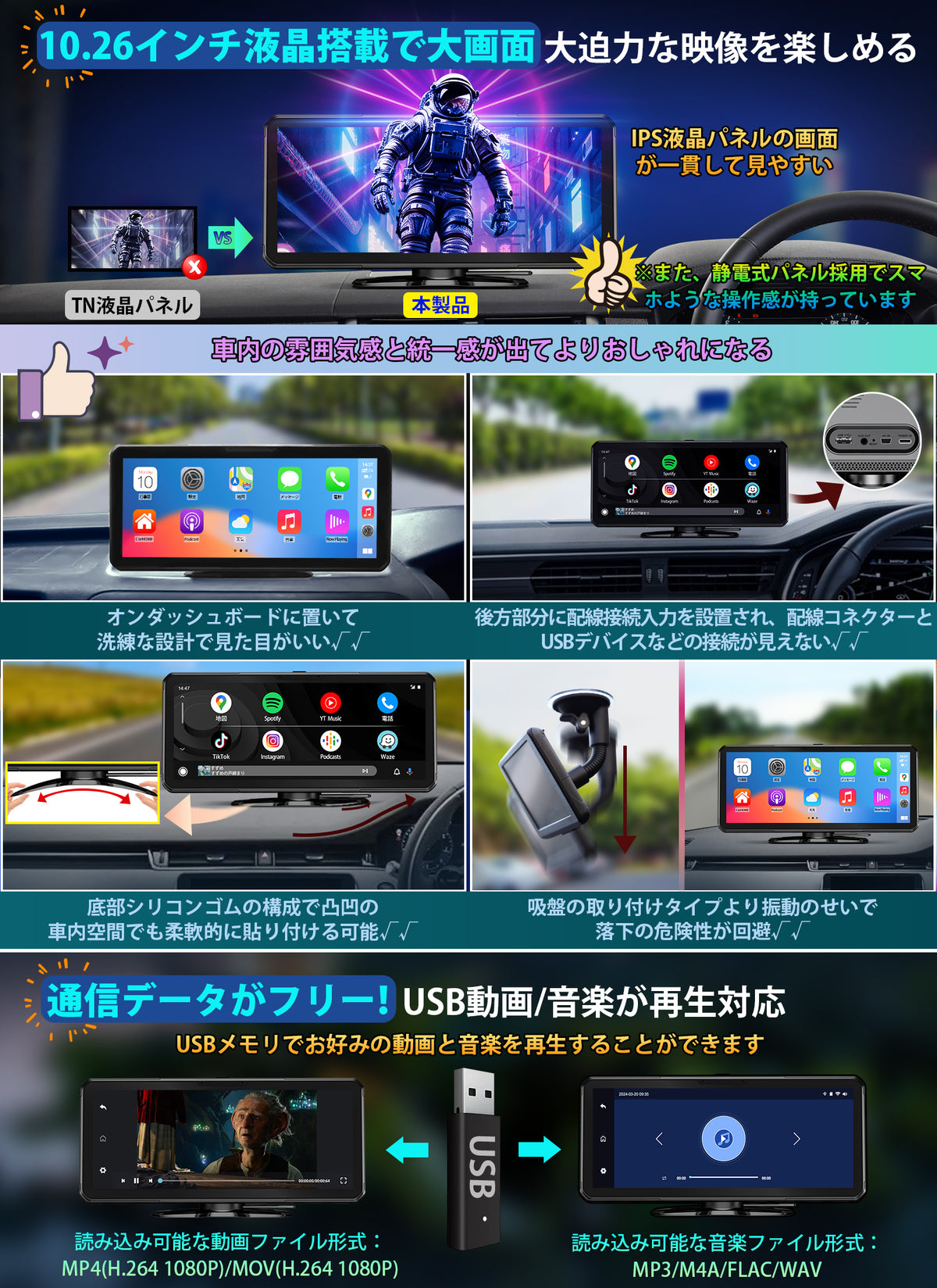 PRA104 ポータブルディスプレイオーディオ