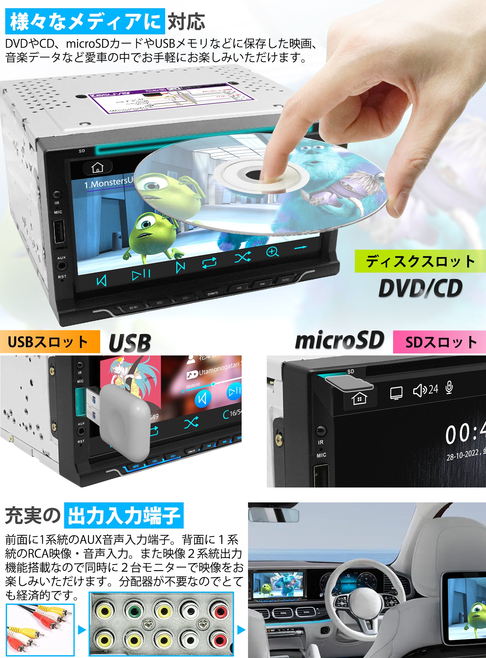 家電 グッズ 株式会社ラナ カーズ 7インチ ポータブルDVDプレーヤー DY 