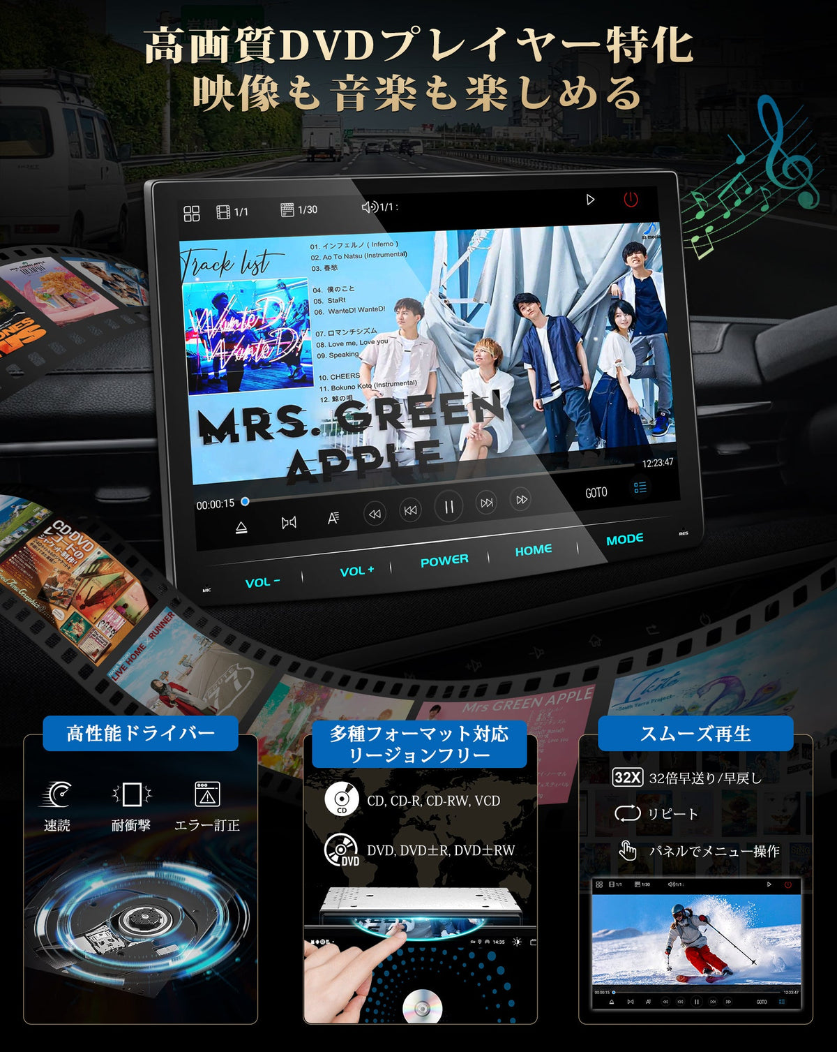 PRA107  Androidカーオーディオ DVDプレーヤー付き PORMIDO