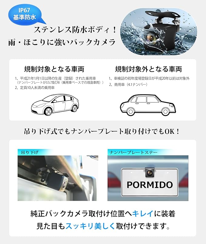CAM219 バックカメラ PORMIDO