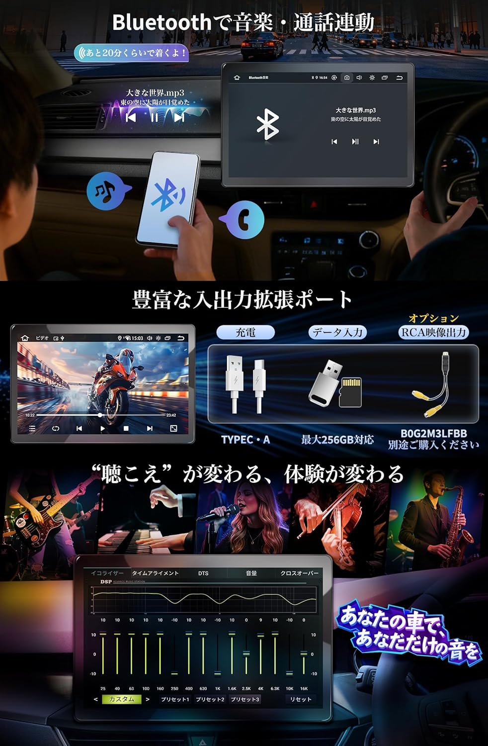 PRA109B 【最新HDMI入出力増設】13.3インチ Androidカーナビ – PORMIDO