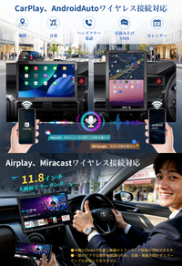 PRA106B HDMI入出力&縦横自由回転 11.8インチ Androidカーナビ