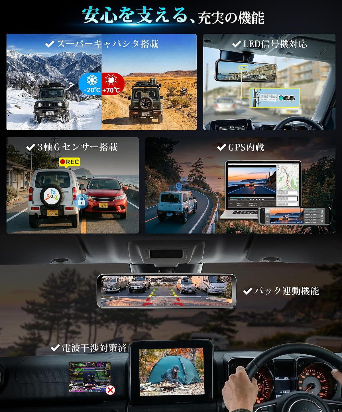 PRD82C-SZ     SUZUKI専用【279ステー付属 】ミラー型ドライブレコーダー
