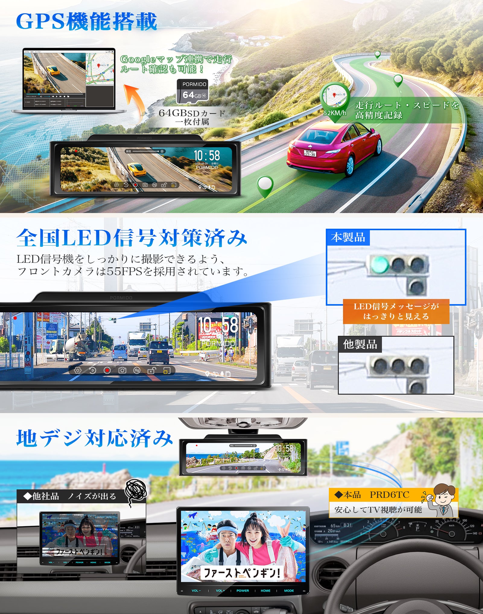 PRD6TC ミラー型ドライブレコーダー – PORMIDO