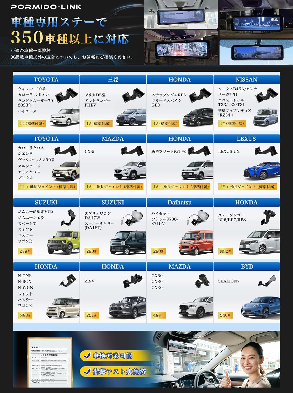 PRD82C   11インチ1200cd/m2爆光液晶純正交換型ドライブレコーダー