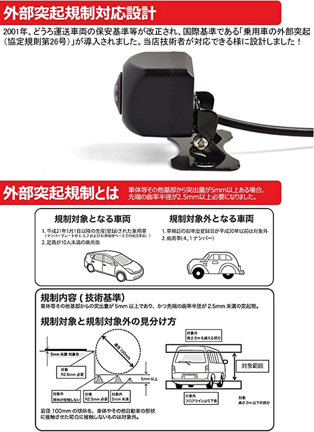 サイド カメラ 安い 車検 突起