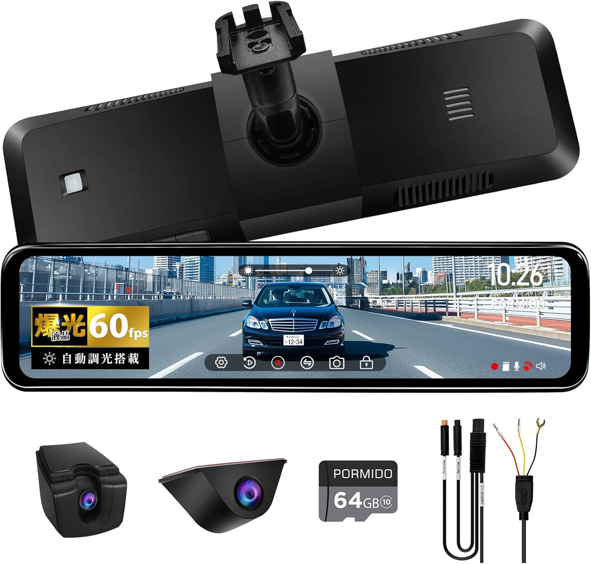 PRD8XC 前後カメラ60fps・純正交換型ドライブレコーダー