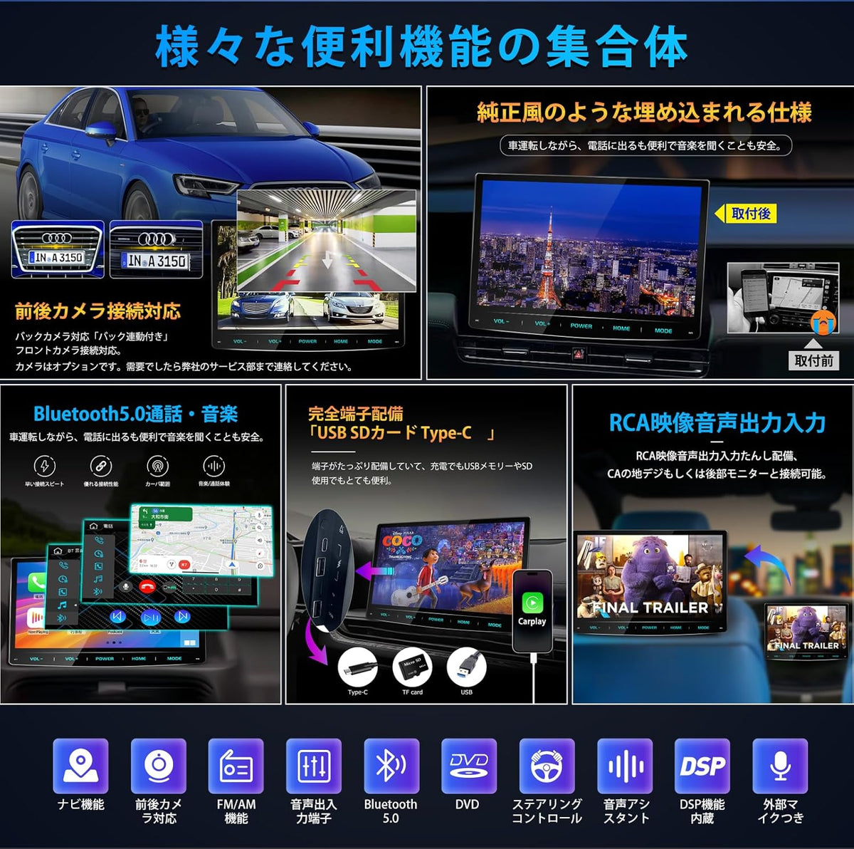 PRA105 カーオーディオ DVDプレイヤー付き PORMIDO